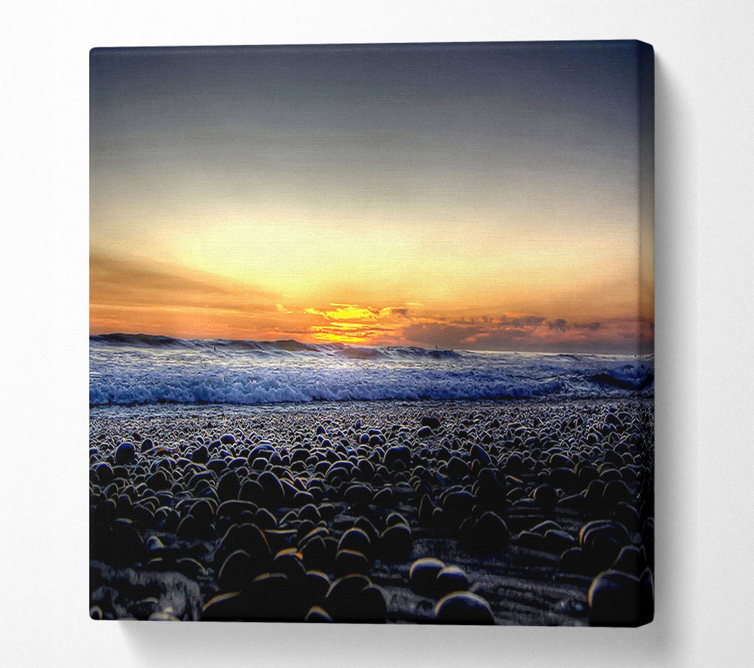  A Canvas Print of Stones On The Beach Canvas Print