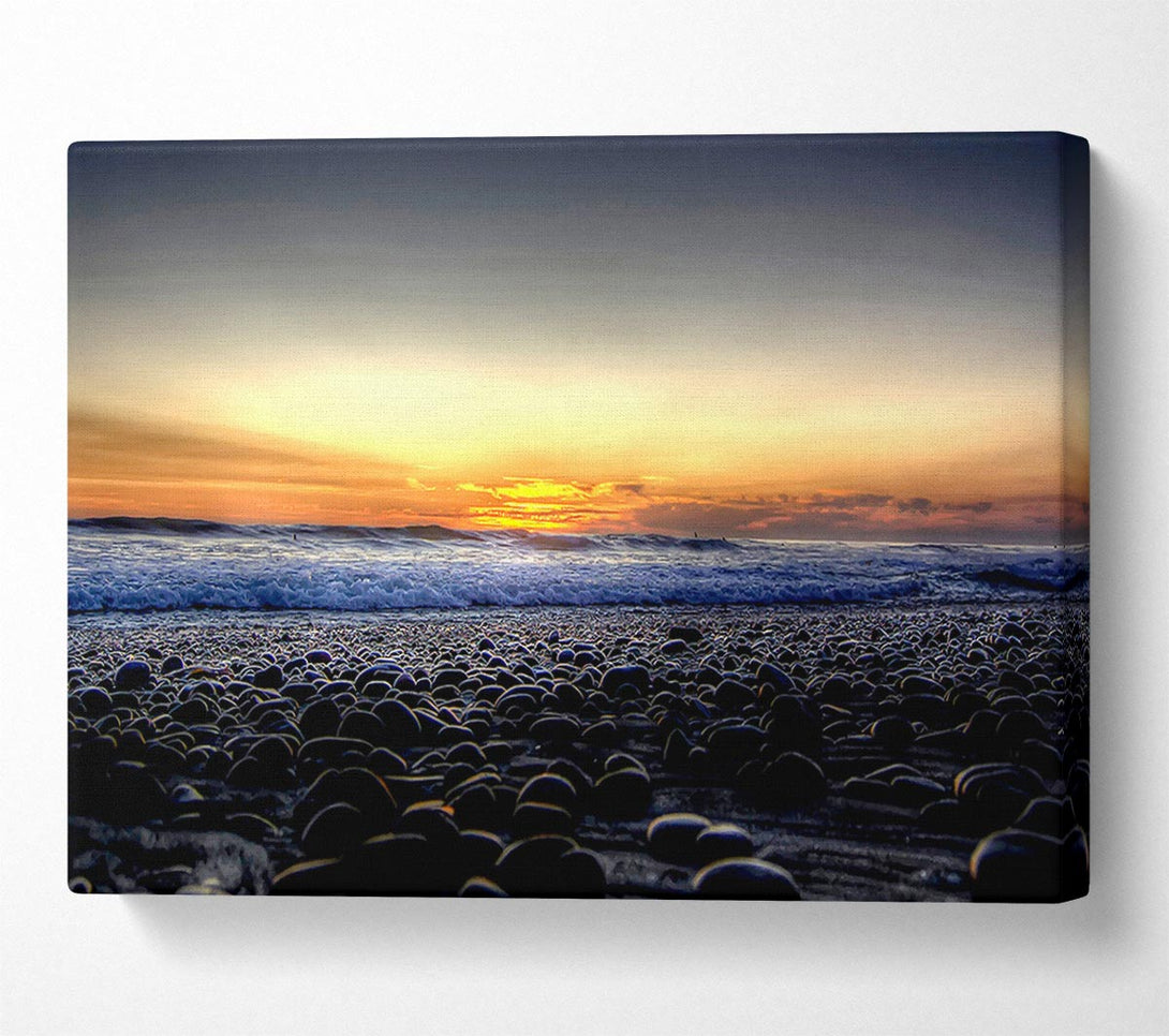  A Canvas Print of Stones On The Beach Canvas Print