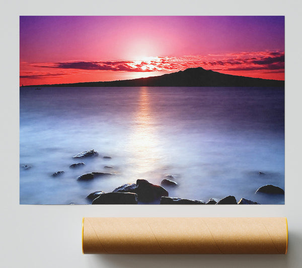 Sunset On The Tranquil Ocean Poster
