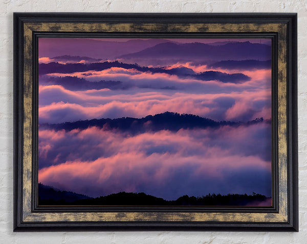 Sea Of Pink Clouds Framed Print