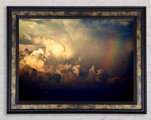 Storm Clouds And Rainbow Framed Print
