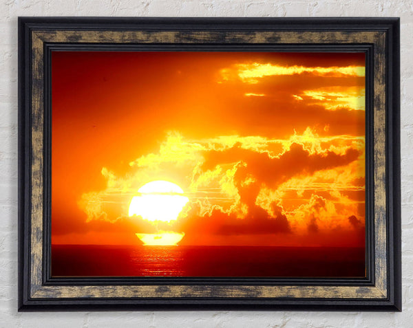 Marvelous Sunset Beach Framed Print