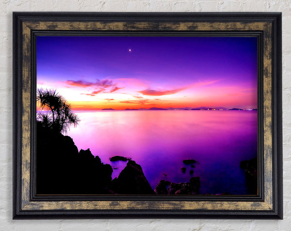 Sunset Moon Framed Print
