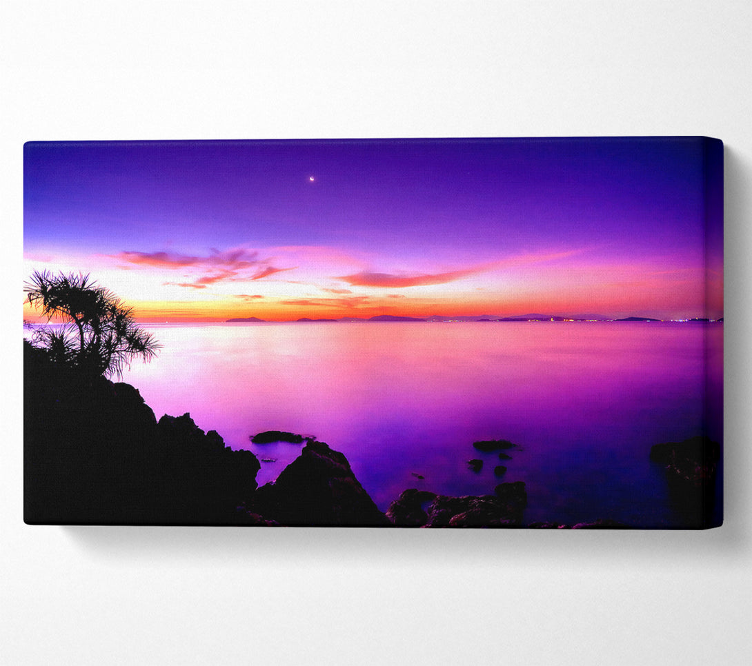  A Canvas Print of Sunset Moon Canvas Wall Art