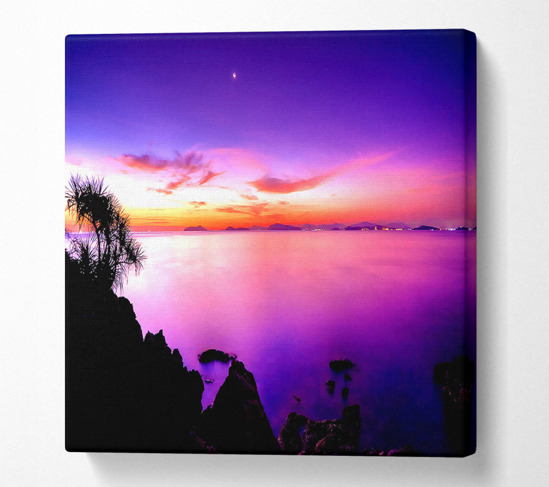  A Canvas Print of Sunset Moon Canvas Wall Art