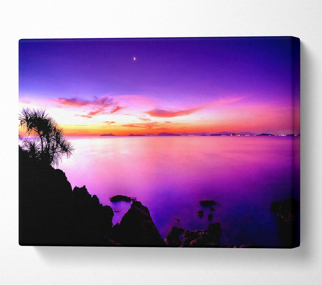  A Canvas Print of Sunset Moon Canvas Wall Art