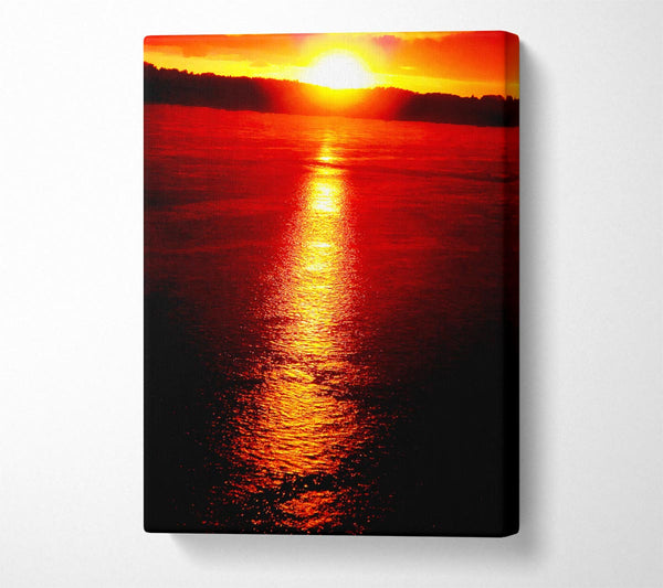 Reflections Of The Stunning Red Sun Canvas Wall Art