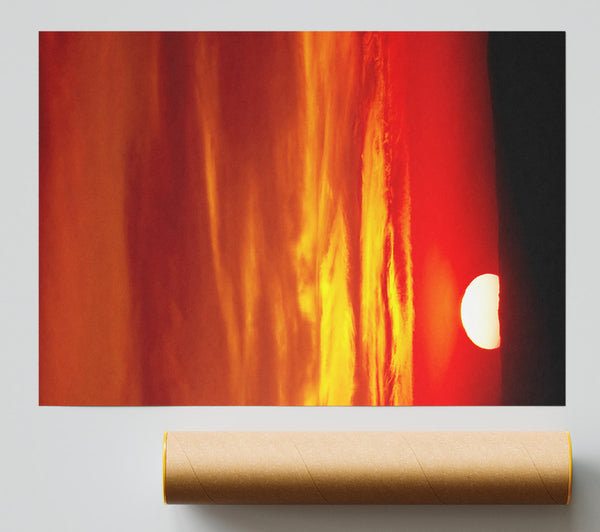 As The Sun Falls In The Stunning Golden Sky Poster