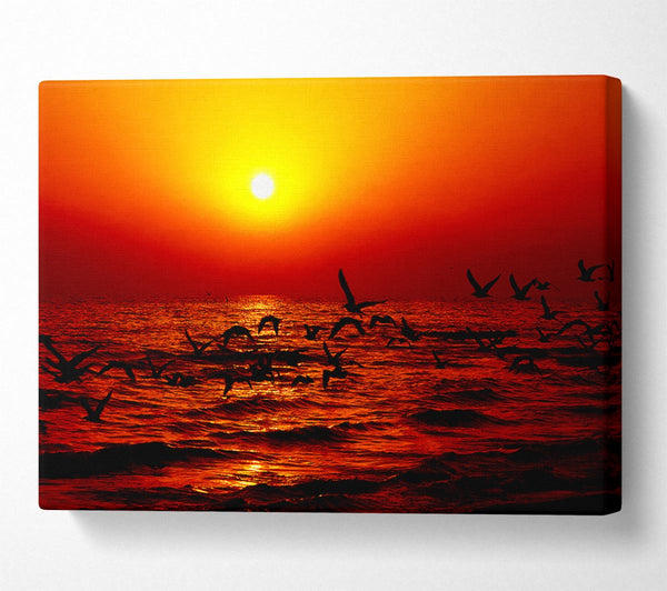 Red Ocean Flight Canvas Art