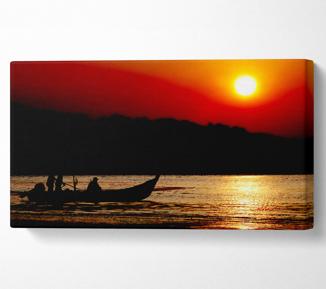  A Canvas Print of Fishing Under The Ocean Sun Canvas Art