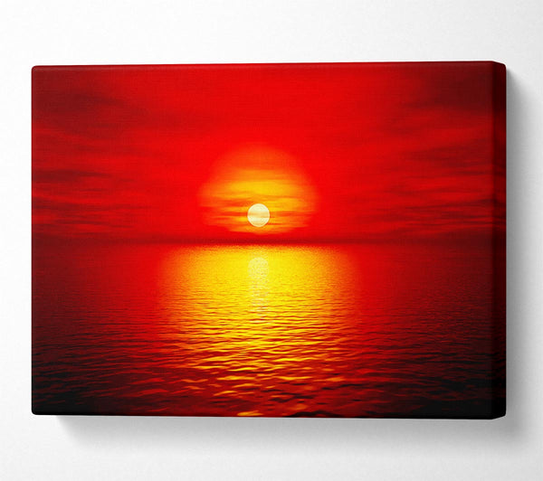 Red Skies Over The Golden Ocean Canvas Art