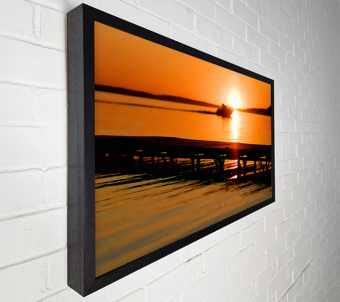  A Canvas Print of Peach Sunset Jetty Canvas Print