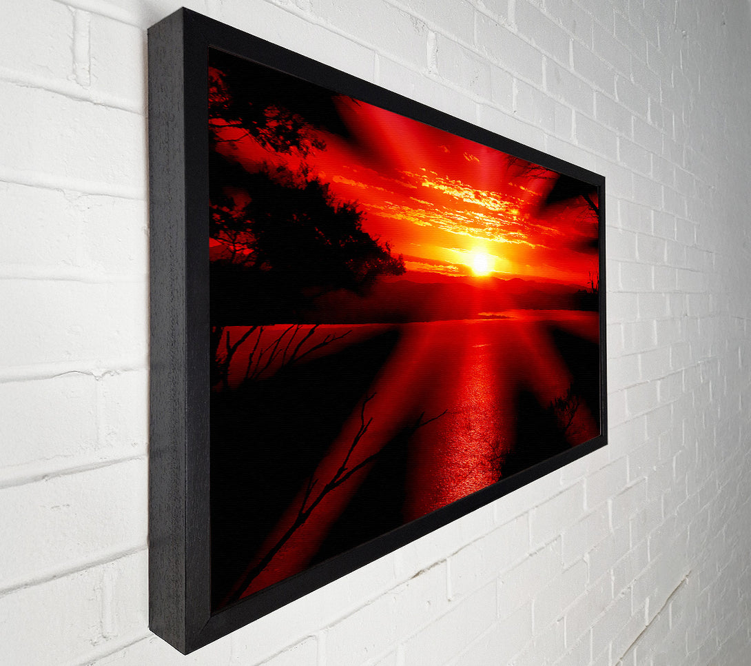  A Canvas Print of Red Sun Rays Canvas Wall Art