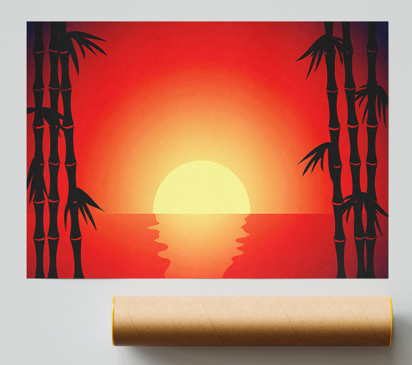 Bamboo Sunset Giclee Print