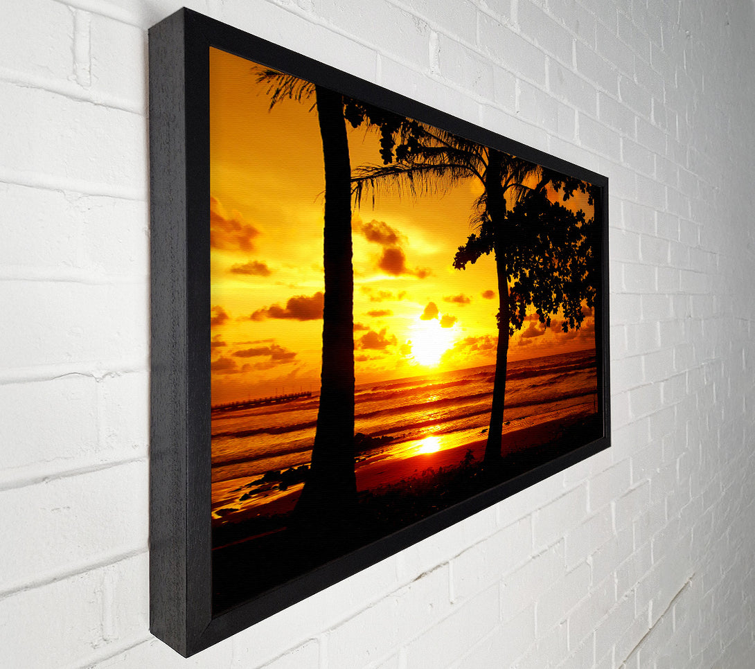  A Canvas Print of Sun Reflections Over The Beach Canvas Print