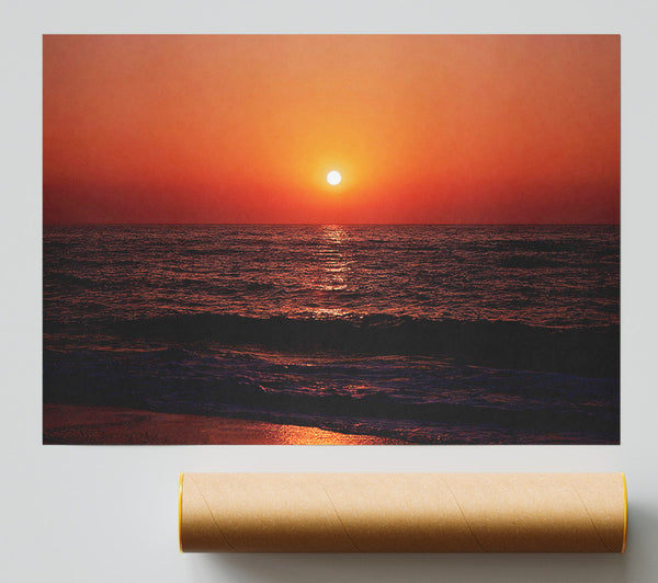 The Oceans Orange Sun Print