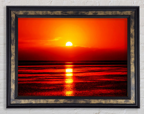 Reflections Of The Sun At Dusk Framed Print