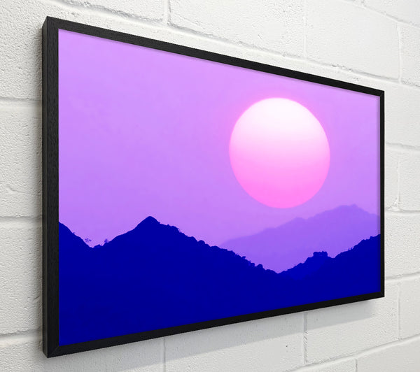 Huge Sun Over The Mountain Tops Purple