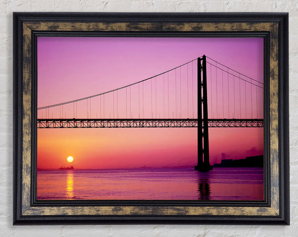 Sunset Bridge Framed Print