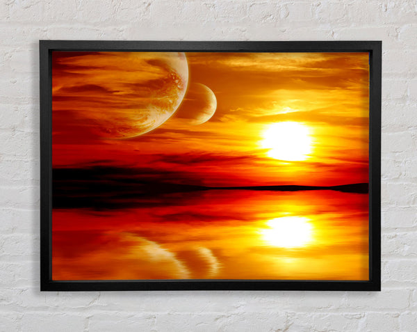 Atemberaubender Sonnenuntergang auf dem Planeten