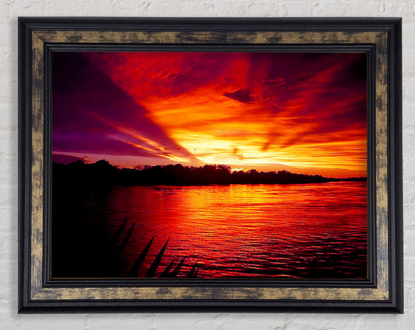 Red Mountain Lake 02 Framed Print