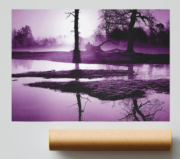 Sunset Forest Waters Purple Giclee Print