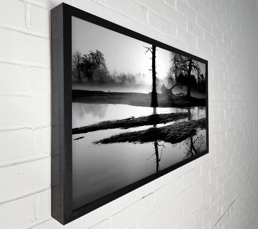  A Canvas Print of Sunset Forest Waters B n W Canvas Wall Art
