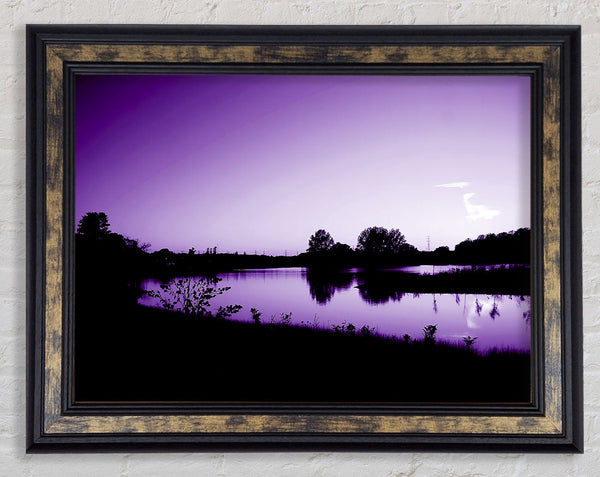 Purple Peaceful Waters Framed Print