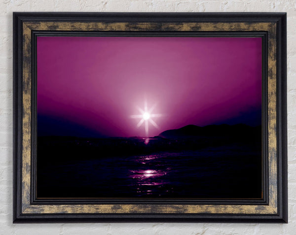 Sunstar Purple Framed Print