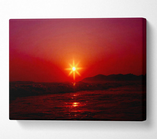 Sunstar Red Canvas Art