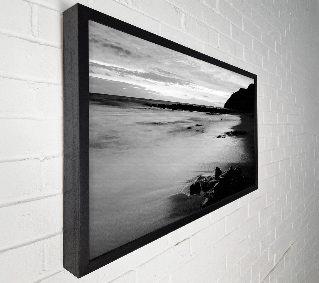  A Canvas Print of Sunset Tides B n W Canvas Wall Art