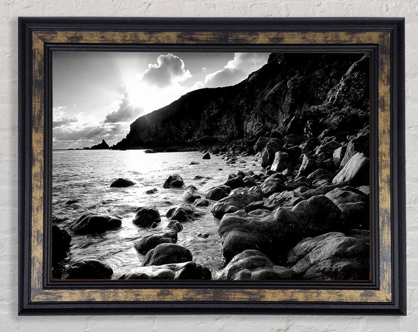 Cornwall Waters B n W Framed Print
