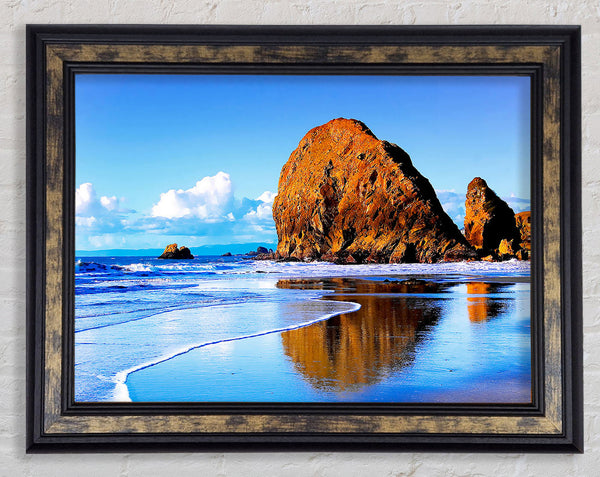 Beach Rocks Framed Print