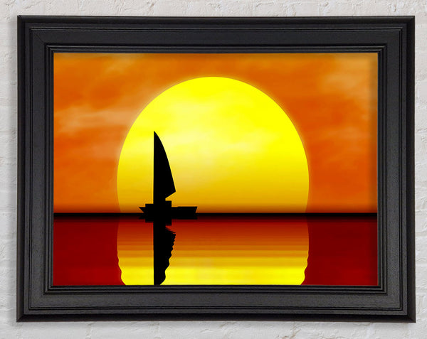 Boot segeln im Sonnenuntergang