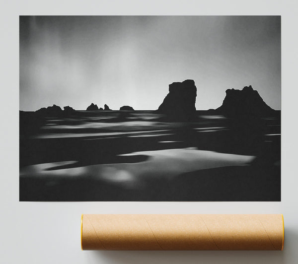 Black And White Ocean Poster