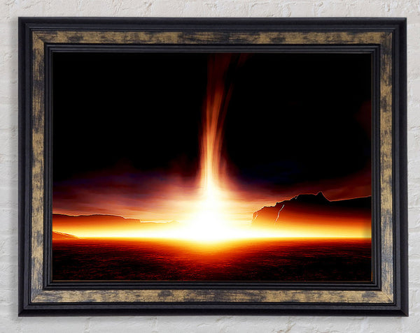Blazing Sun Star Framed Print