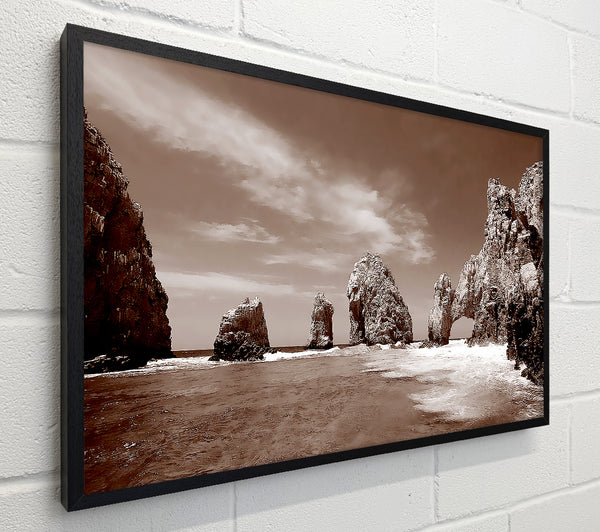 Brown Rocks In The Ocean
