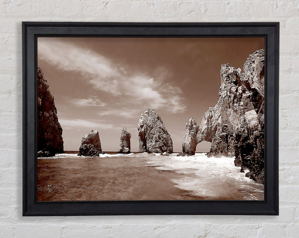 Brown Rocks In The Ocean