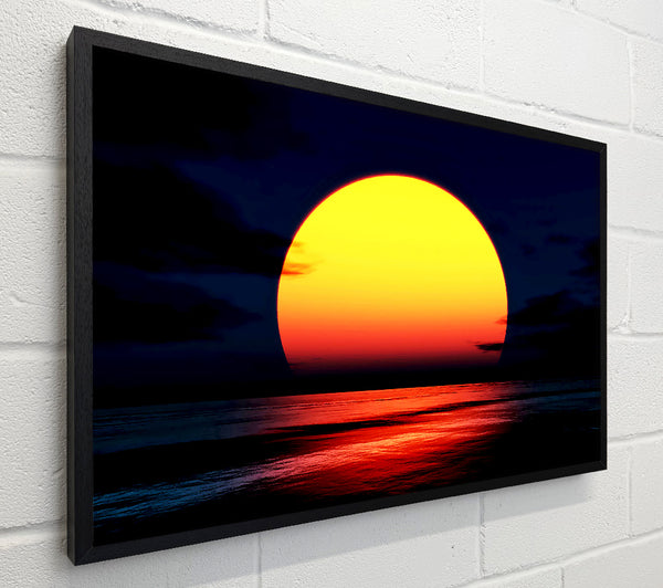 Huge Golden Sun Over Ocean