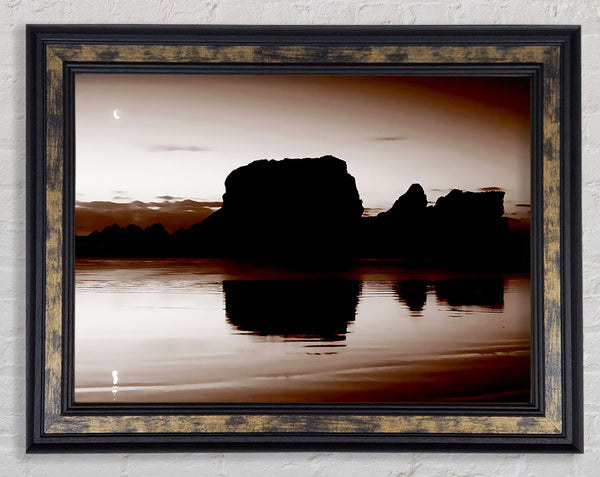 Chocolate Moon Reflection Framed Print