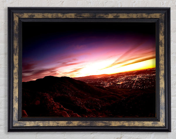 Metro Sunset Framed Print