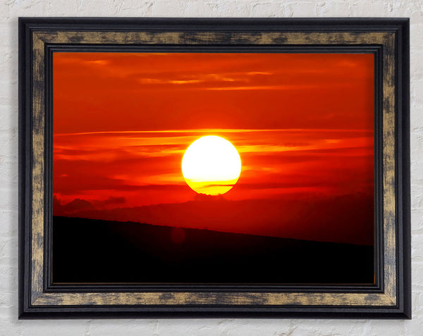 Perfect Orange Sun Framed Print