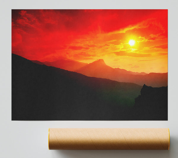 Sunblaze In The Italian Hills Poster