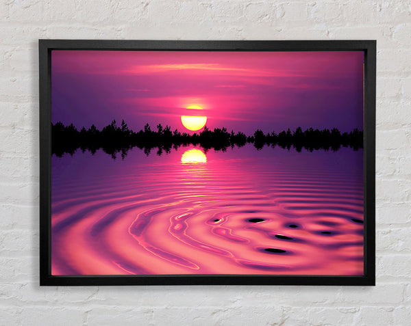 Pink Sunset Lake Swirl