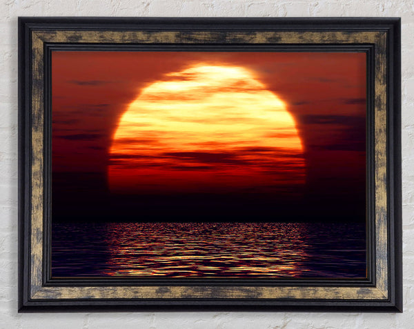 Surreal Ocean Sun Framed Print