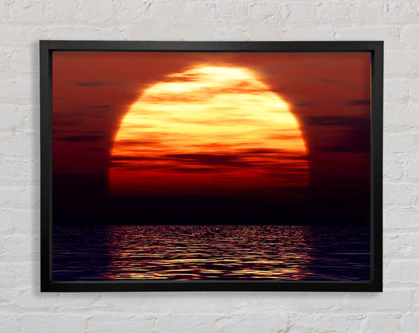 Surreal Ocean Sun Framed Print