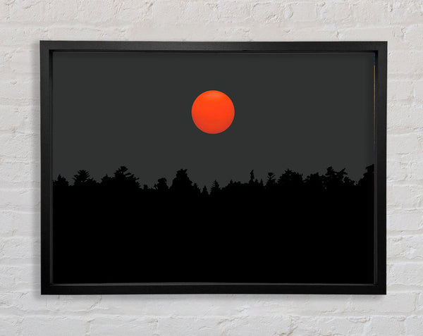 The Red Sun Over The Grey Treeline