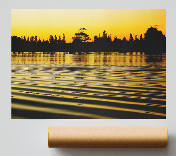 Yellow Morning Lake Giclee Print