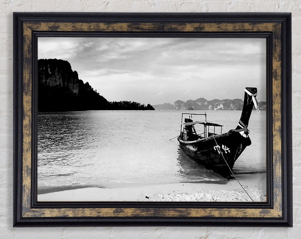 Fishermans Boat B n W