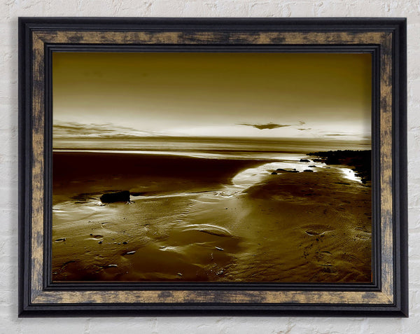 Calming Olive Ocean Framed Print
